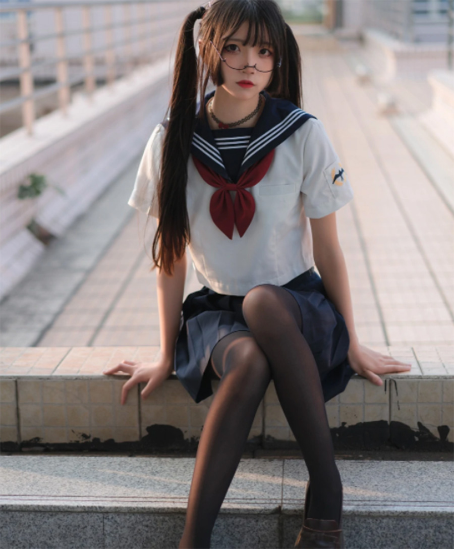 图片[3]-夜魅学姐：五更幽梦·百鬼cosplay制服写真盛宴-清美唯艺