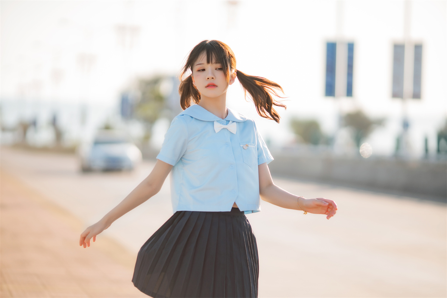 图片[3]-探索桜桃喵蔚蓝图集：海边少女与夏日场景的拍摄魅力-清美唯艺