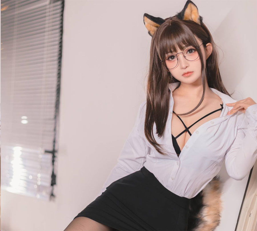 图片[3]-樱井宁宁柴犬秘书Cosplay：哪里能找到高清无水印的免费资源？-清美唯艺